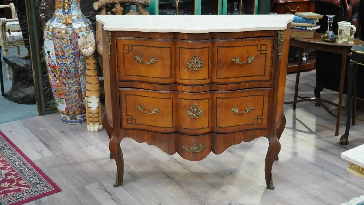 Spanish Antique Chest of Drawers with Marble Top - Image 2