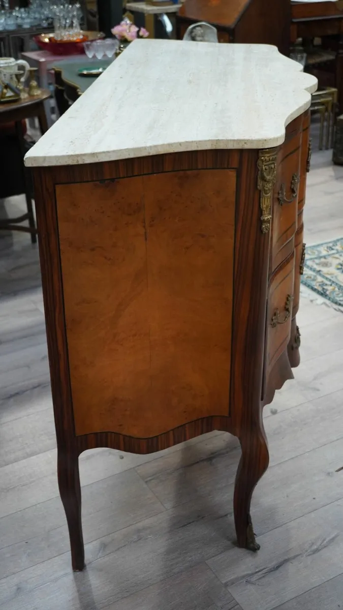 Spanish Antique Chest of Drawers with Marble Top - Image 4