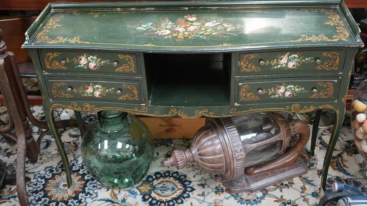 Antique Spanish Hand-Painted Console Table - Image 2