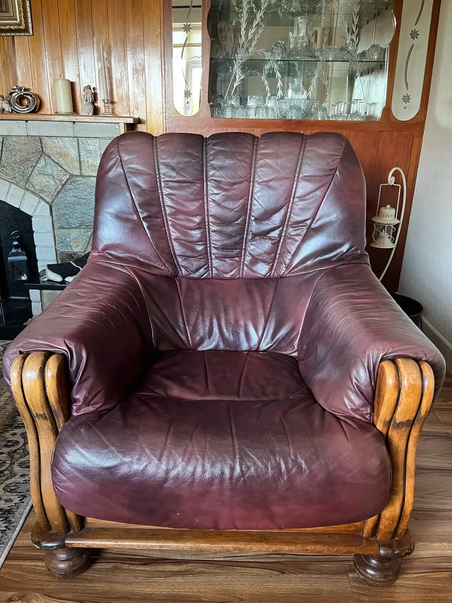 Furniture - Leather Couch & Chairs - Image 1