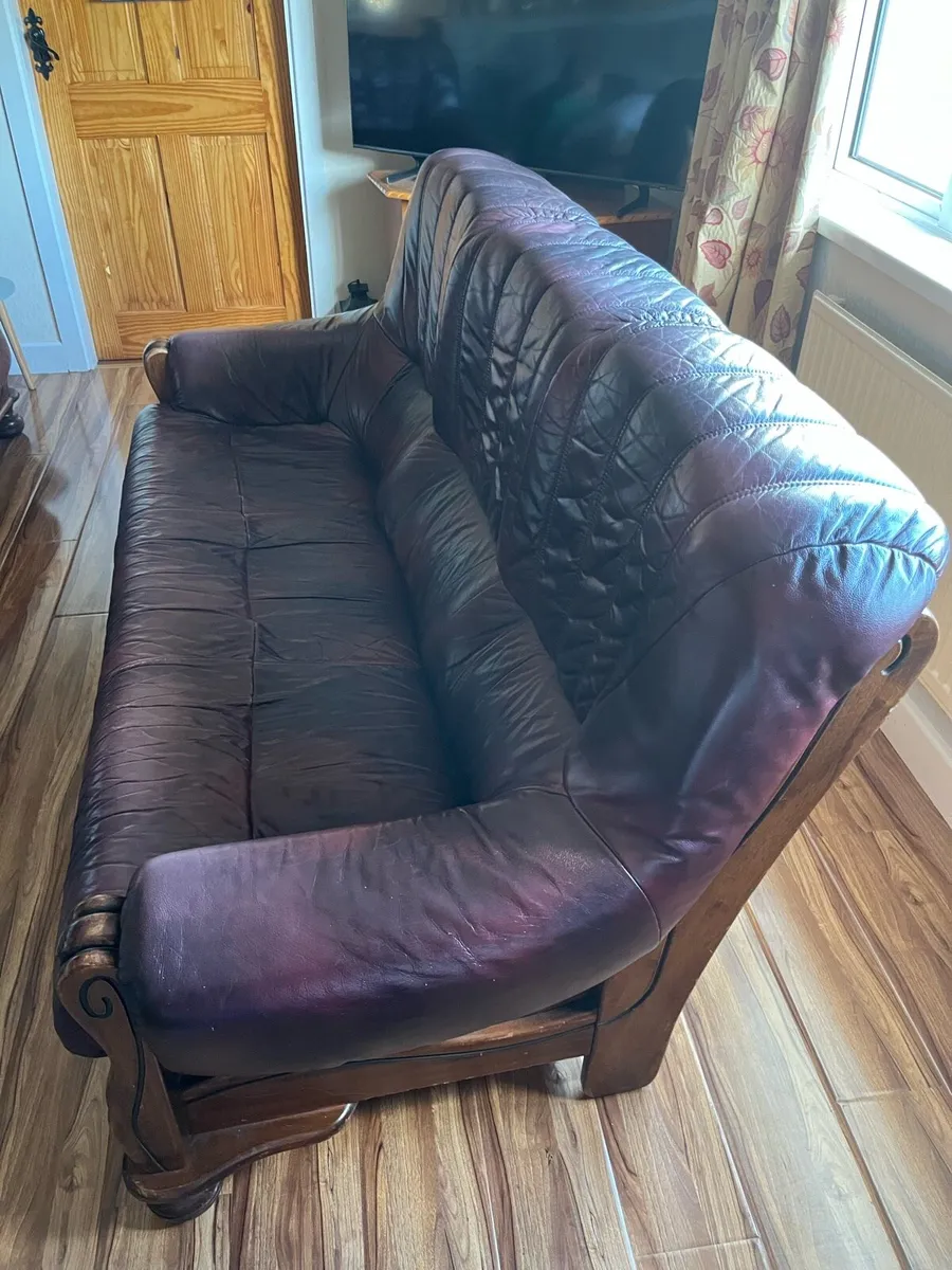 Furniture - Leather Couch & Chairs - Image 4