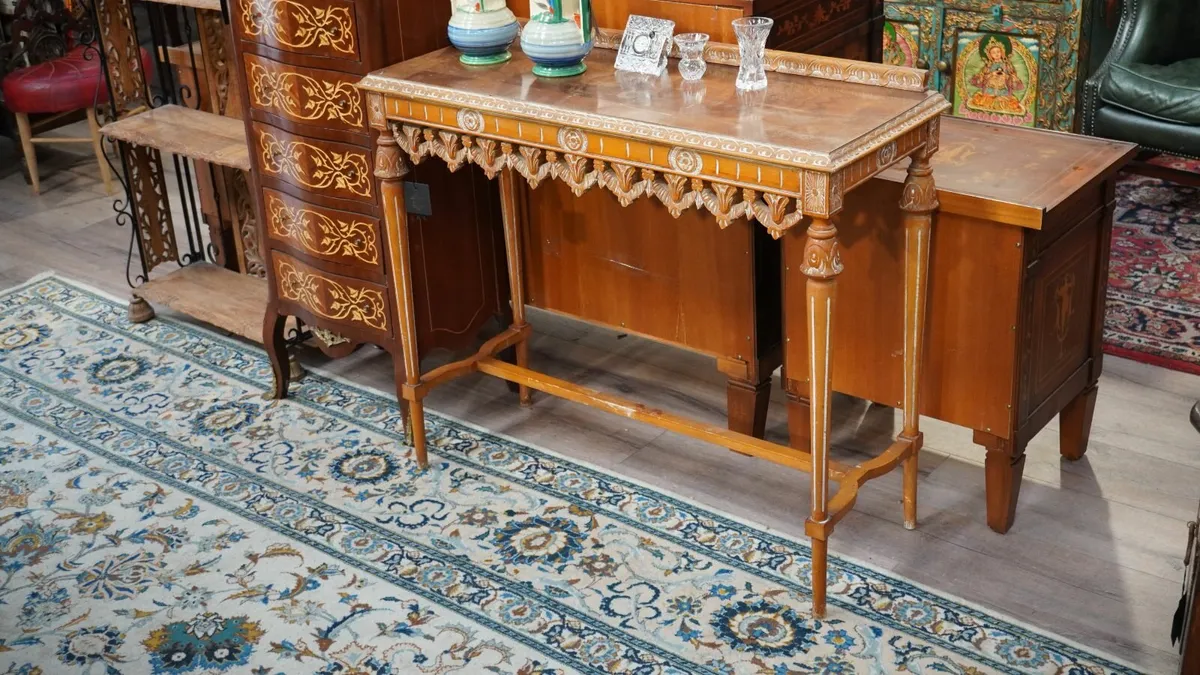 Vintage Spanish Console Table - Hand-Carved Wood - Image 2