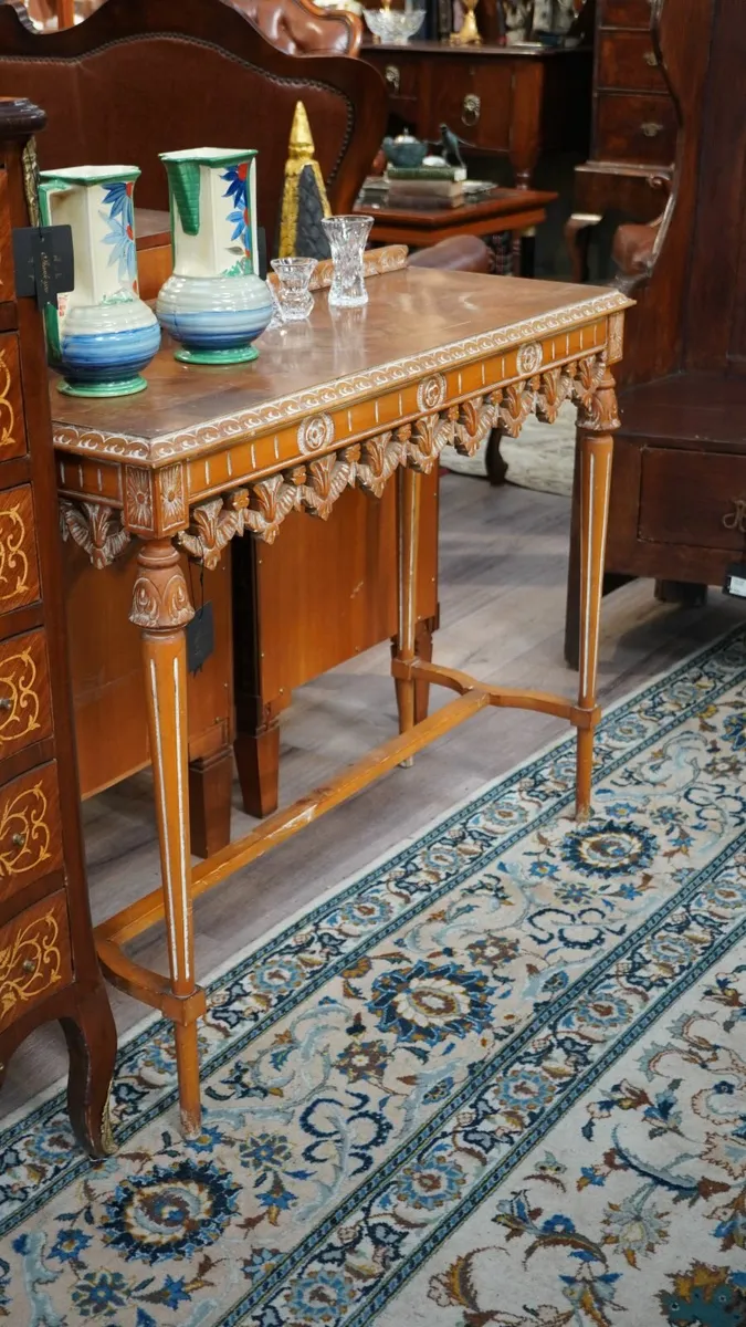 Vintage Spanish Console Table - Hand-Carved Wood - Image 3