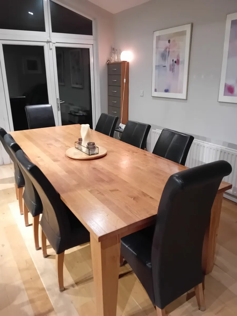 Solid Wood Table and 8 Chairs - Image 1