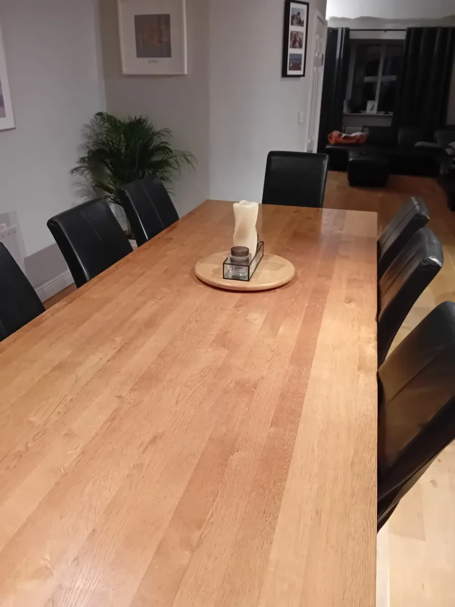 Solid Wood Table and 8 Chairs - Image 2