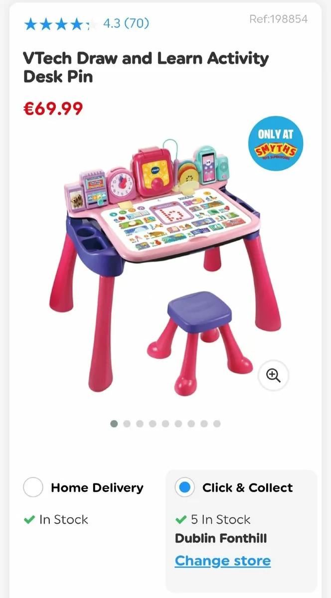 VTech Draw and Learn Activity Desk Pink - Image 1