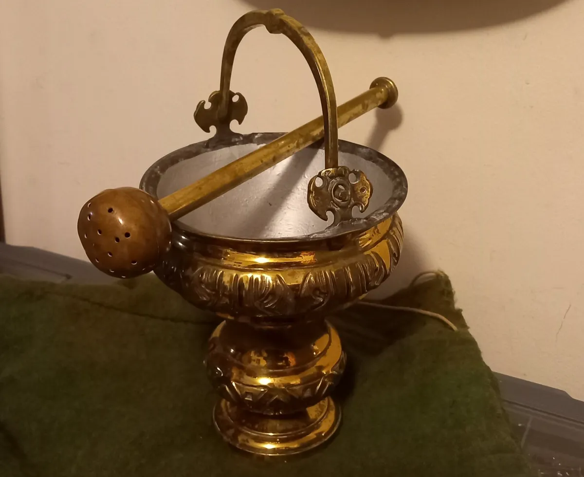 Rare old Holy water Aspergillum and Aspersorium - Image 1