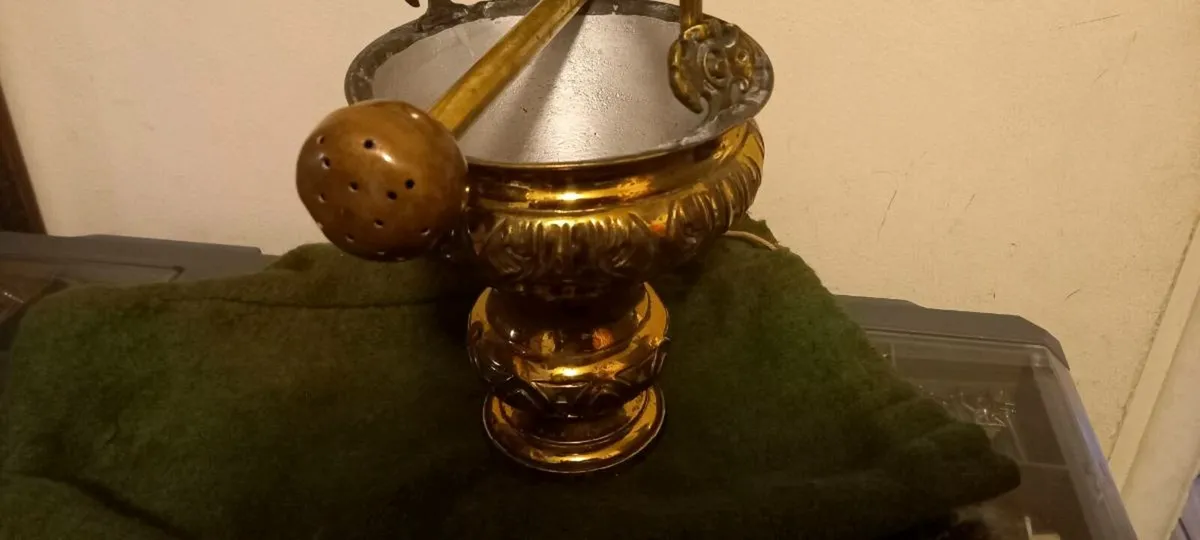 Rare old Holy water Aspergillum and Aspersorium - Image 2