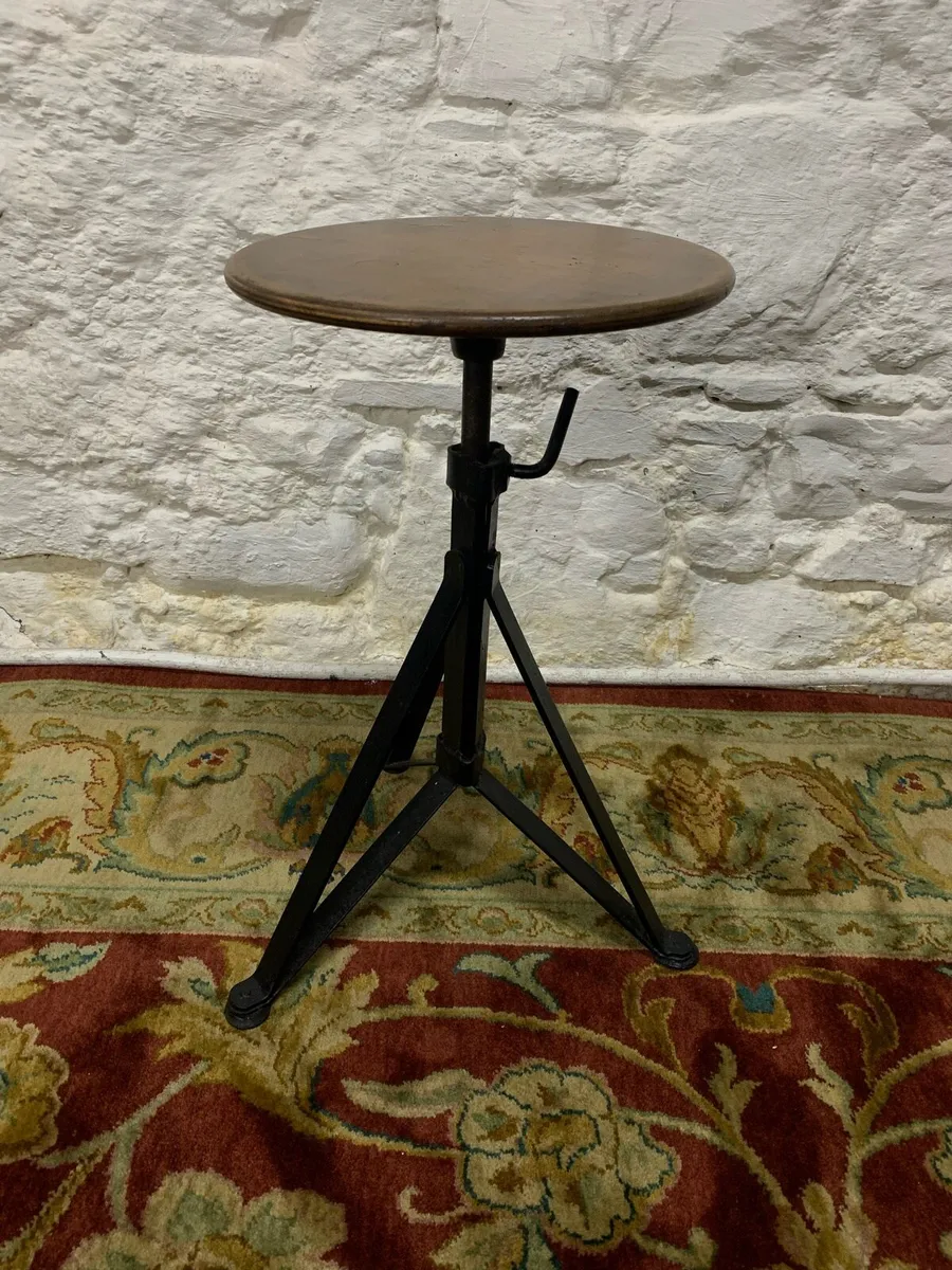 Vintage revolving industrial stool. - Image 2
