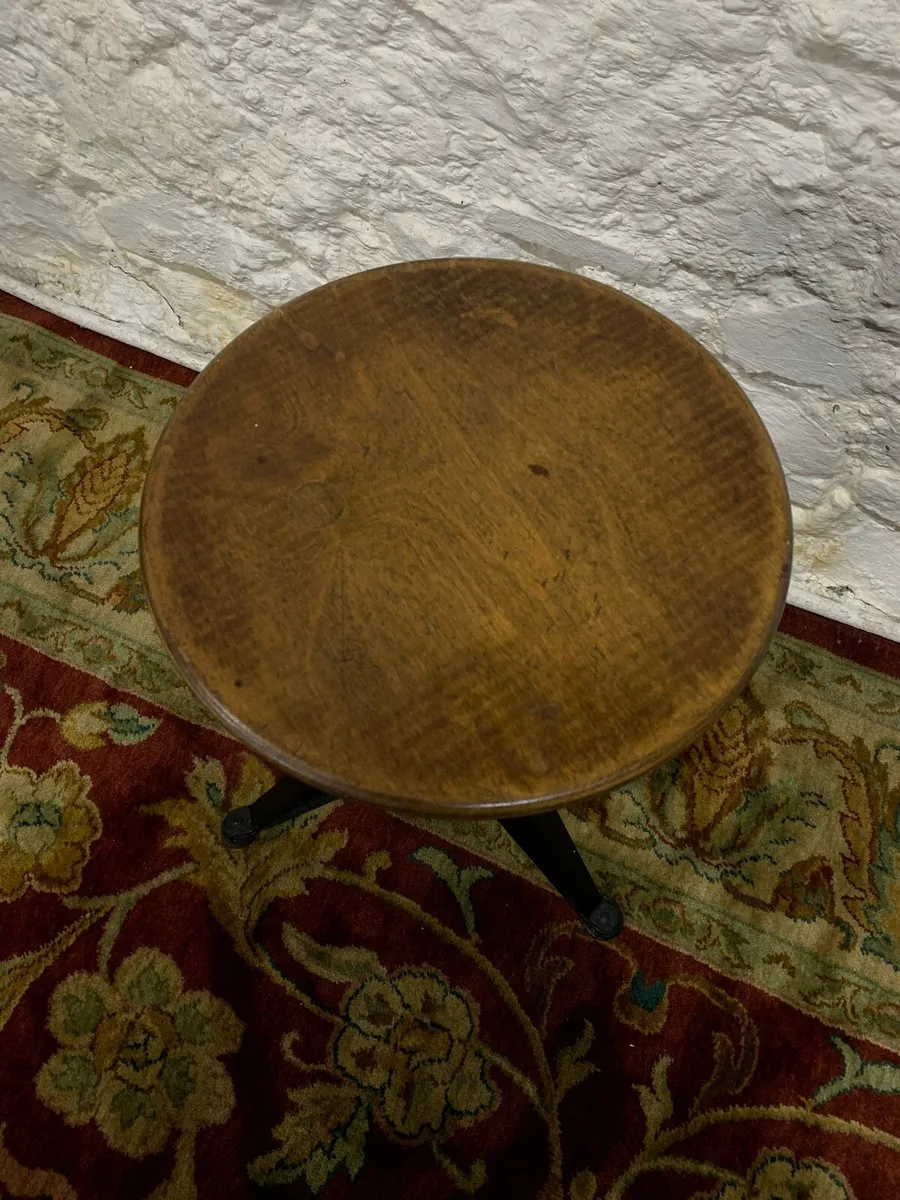 Vintage revolving industrial stool. - Image 3