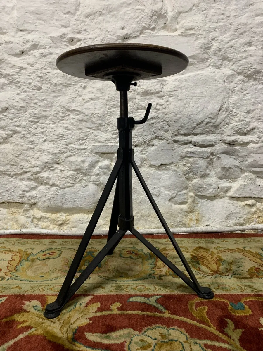 Vintage revolving industrial stool. - Image 4