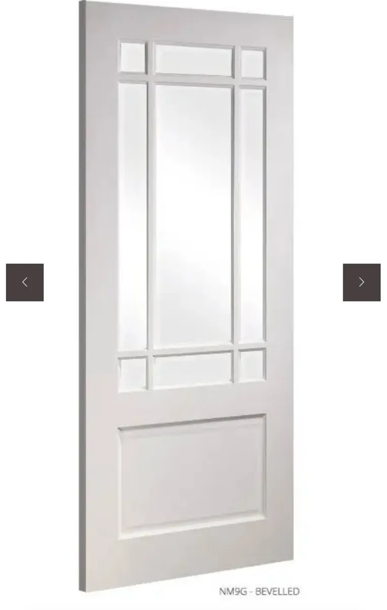 White primed Bevelled Glass