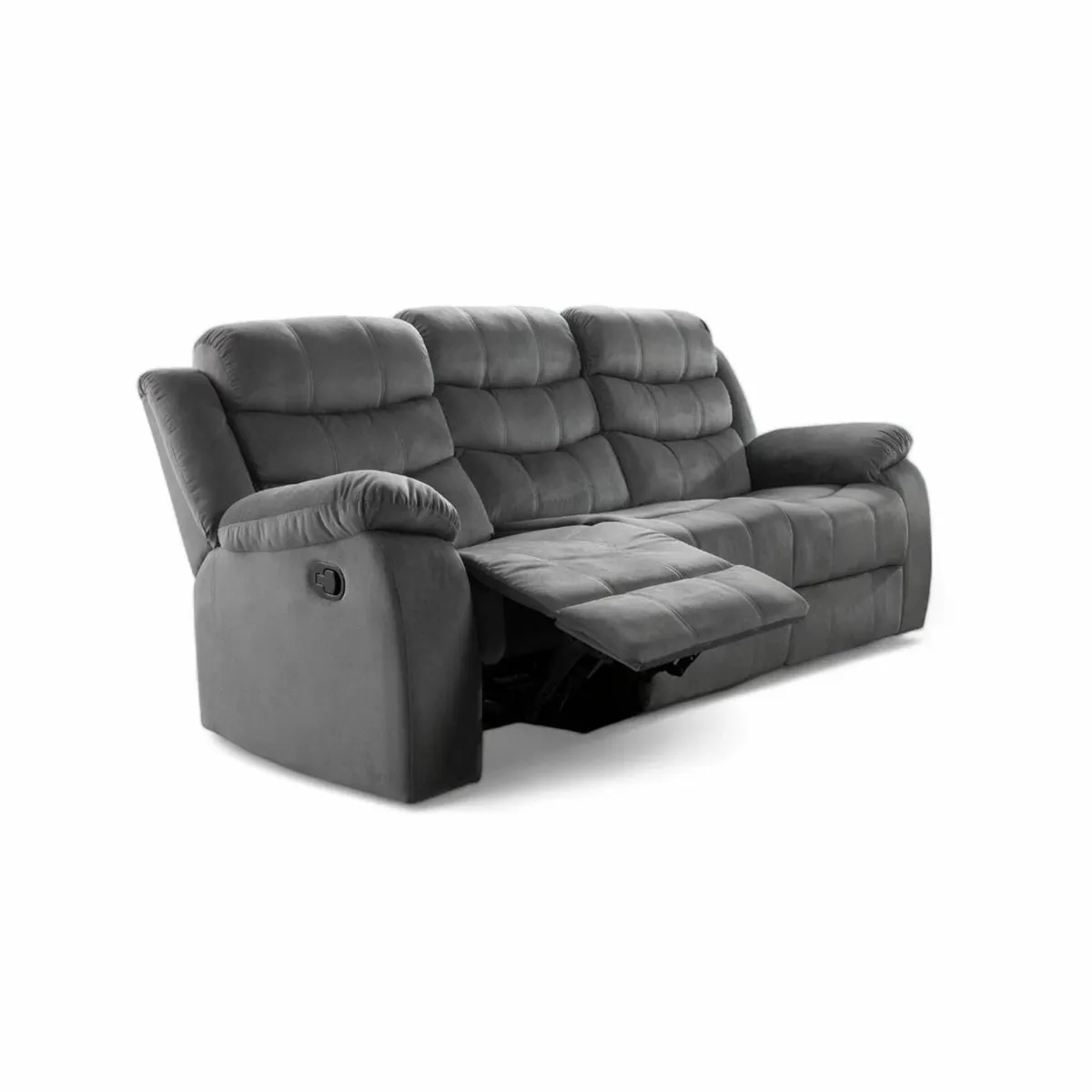 3 Seater Fabric Recliner Sofa – Grey - Image 2