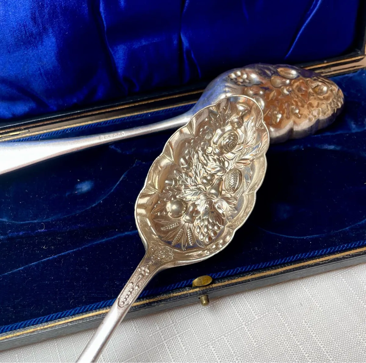 Antique Silver Plated Berry Spoons - Image 3