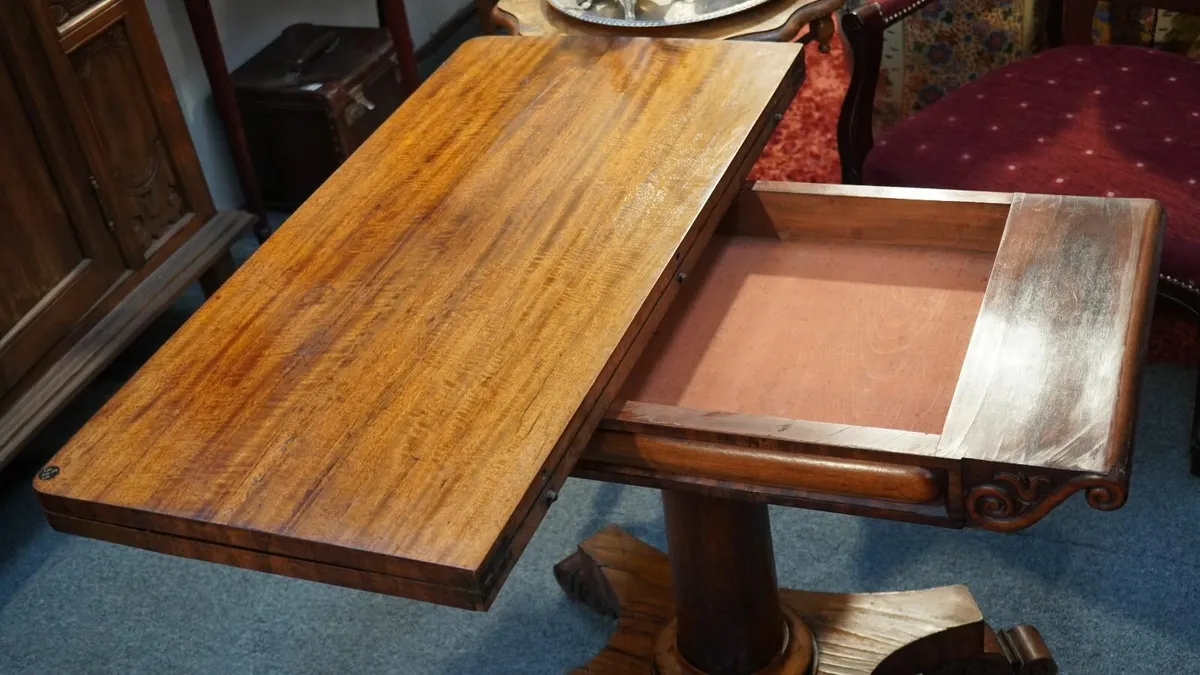 Antique Rosewood William IV Card Table (c.1830) - Image 3