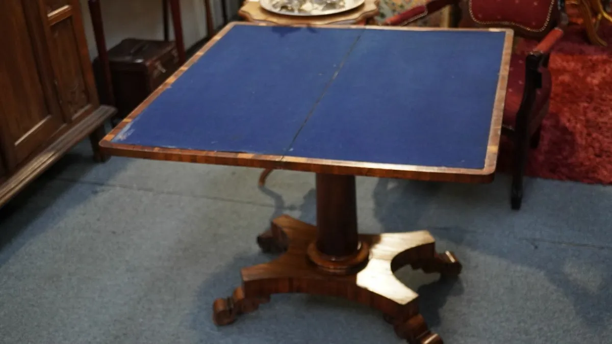 Antique Rosewood William IV Card Table (c.1830) - Image 4
