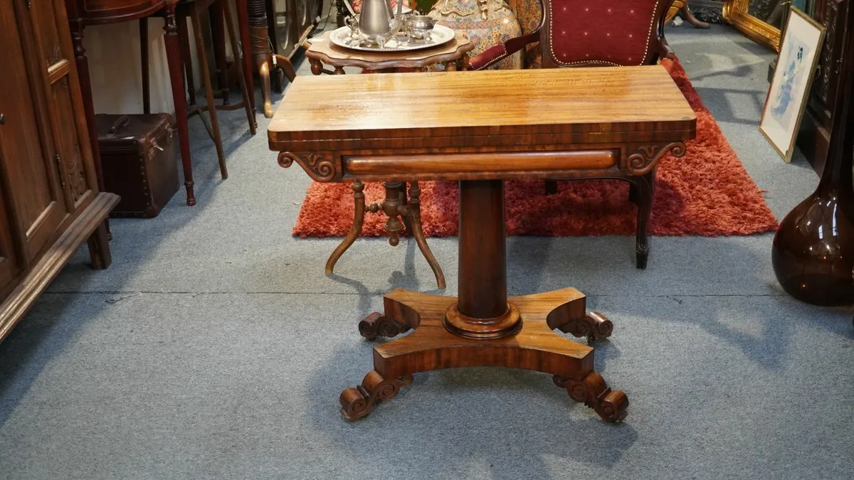 Antique Rosewood William IV Card Table (c.1830) - Image 1