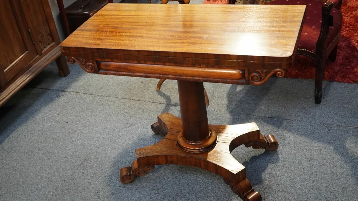 Antique Rosewood William IV Card Table (c.1830) - Image 2