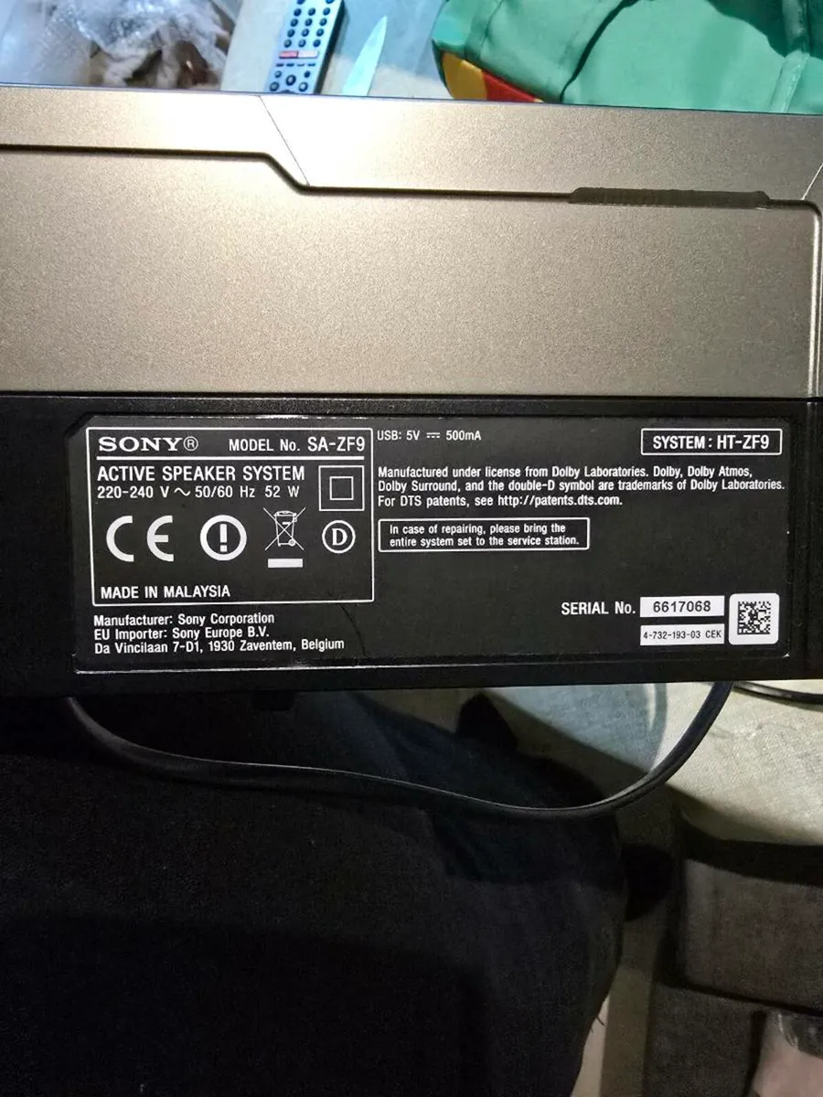 Sony Soundbar HT-ZF9 Dolby Atmos DTS-X - Image 4
