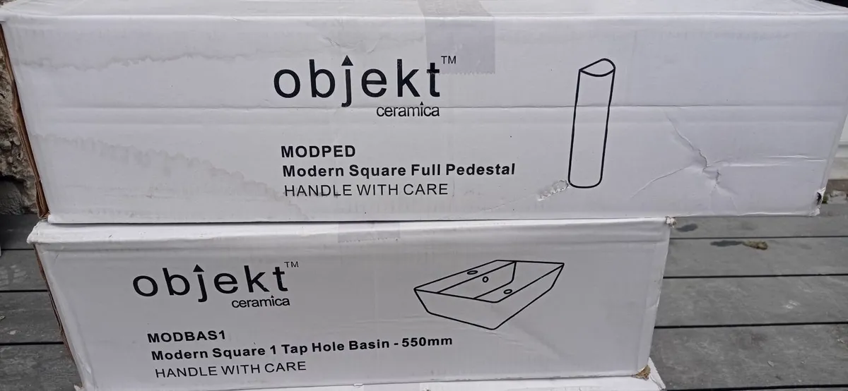 Modern square basin + pedestel+ mixer tap - Image 2