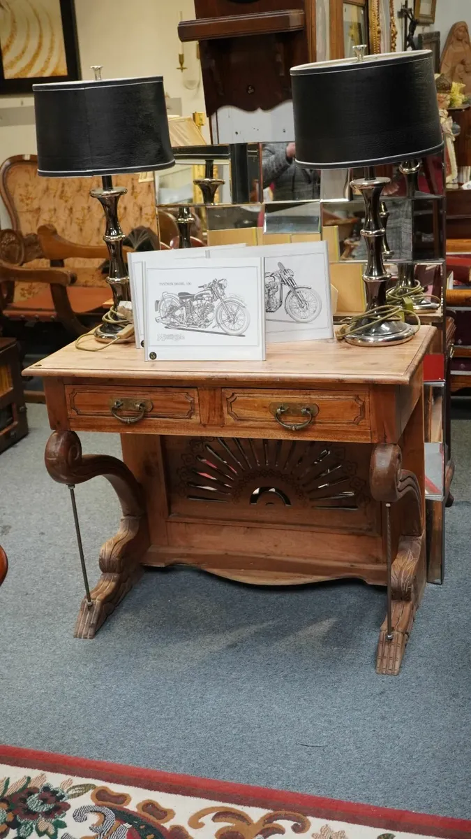 Spanish Hand-Carved Console Table - Unique Artisan - Image 1