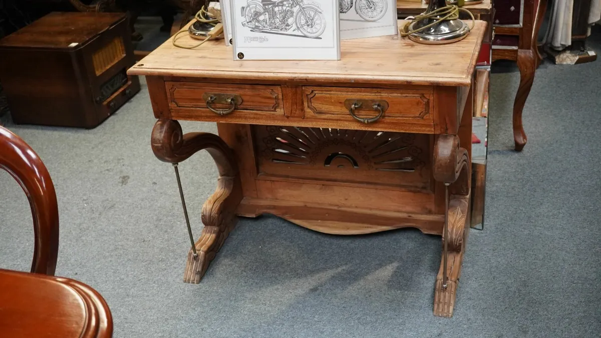 Spanish Hand-Carved Console Table - Unique Artisan - Image 2