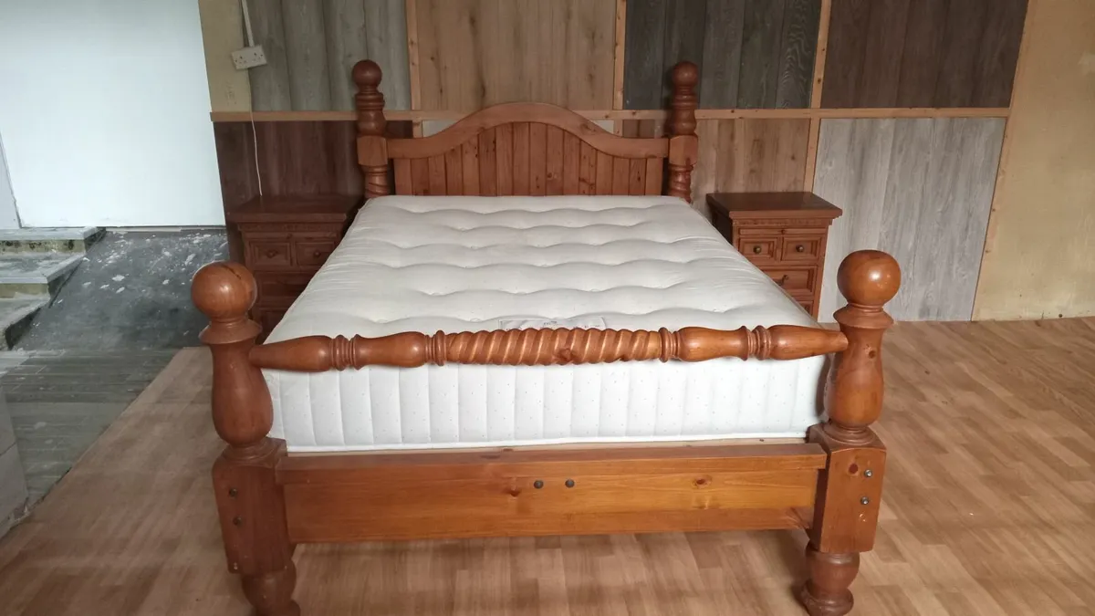 king size bed mattress and 2 lockers - Image 1