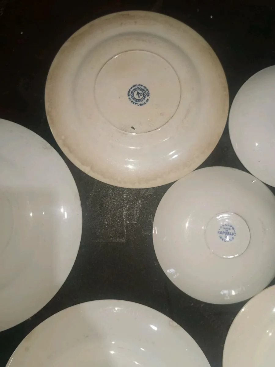 Blue and White Arklow Pottery part dinner tea set. - Image 2