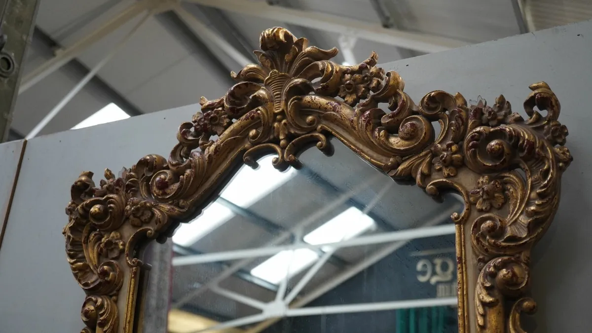 Antique Rococo-Style Gilded Mirror - Image 4