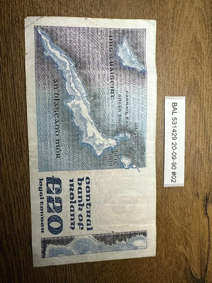 Irish Old 20 Pounds Notes - Image 2