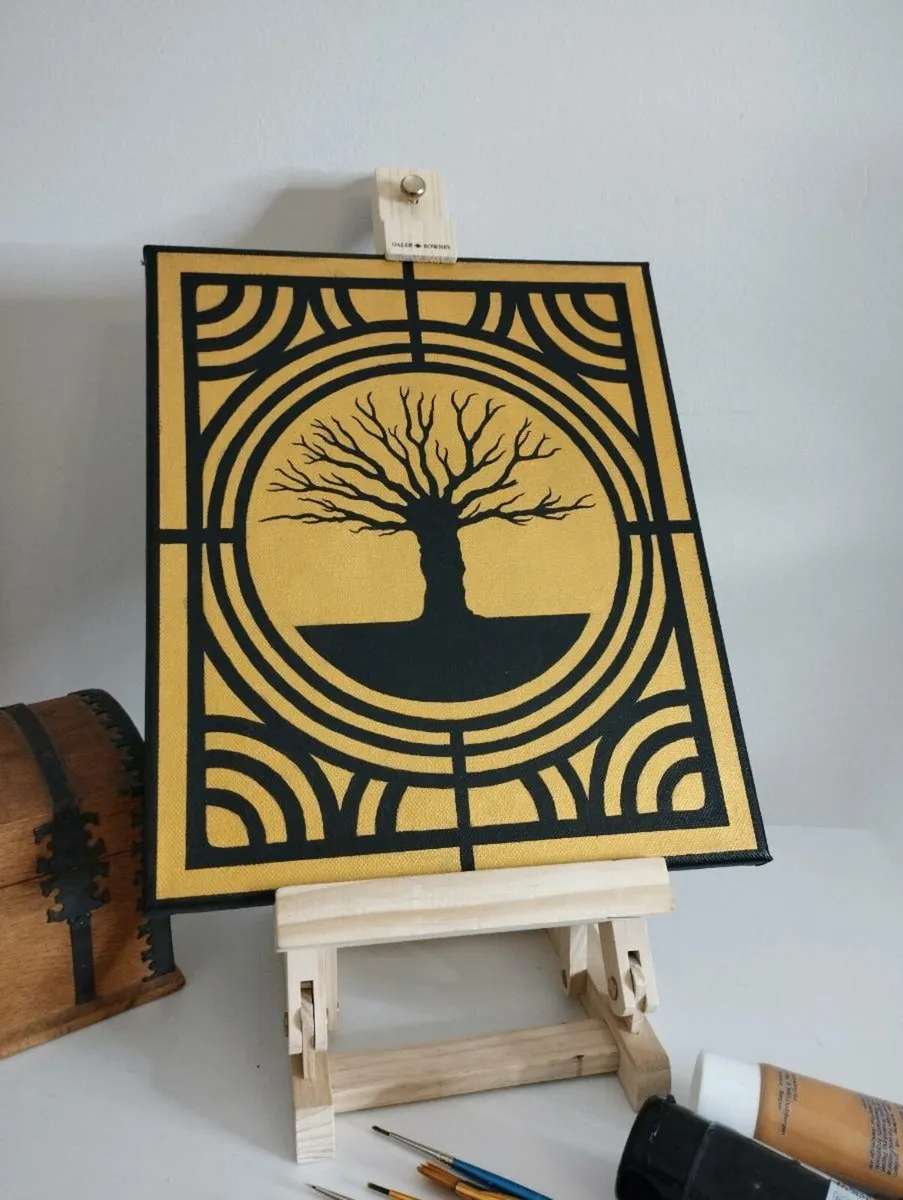 Abstract acrylic painting 25cm x 30cm BLACK OAK - Image 2