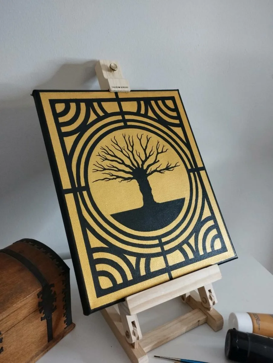 Abstract acrylic painting 25cm x 30cm BLACK OAK - Image 3