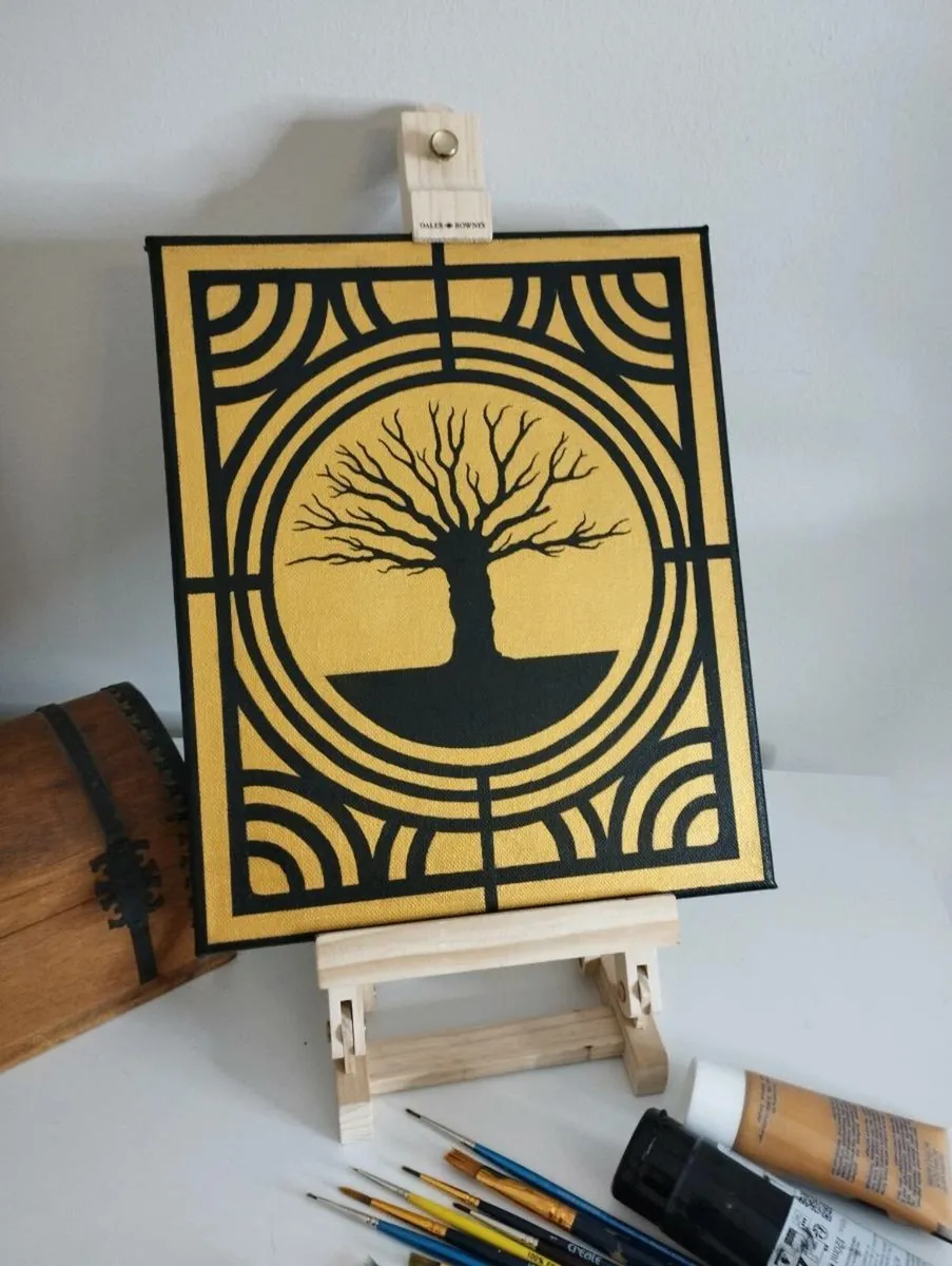 Abstract acrylic painting 25cm x 30cm BLACK OAK - Image 4