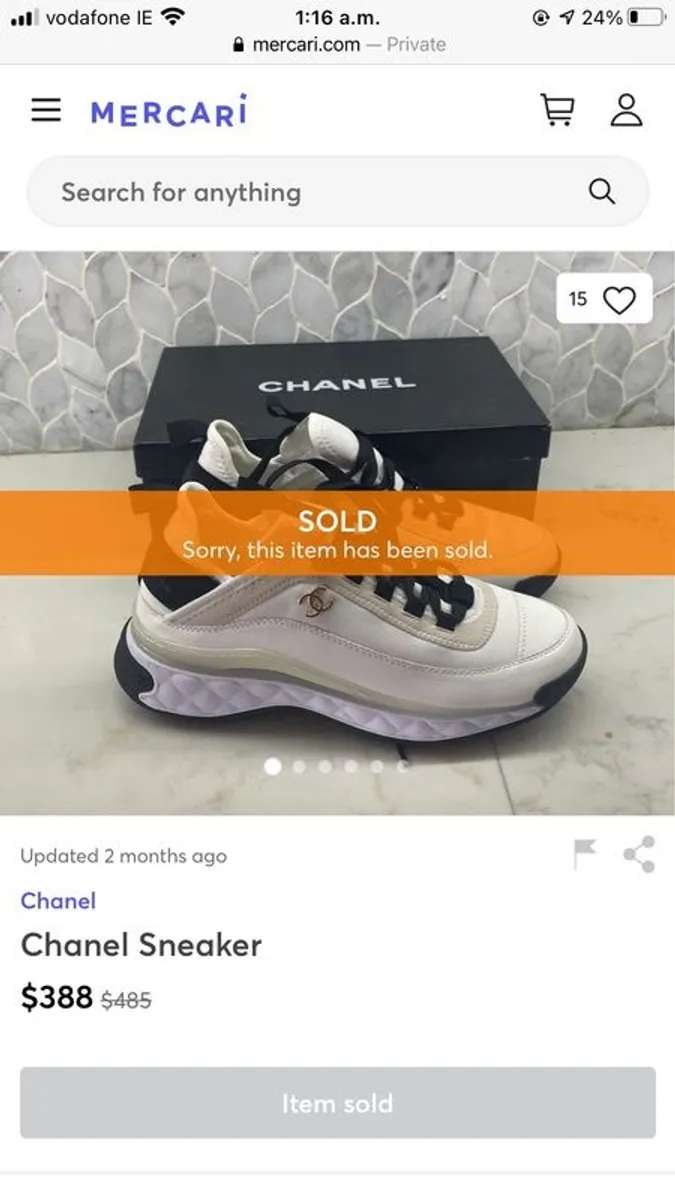 Chanel white fashion sneakers - Image 2