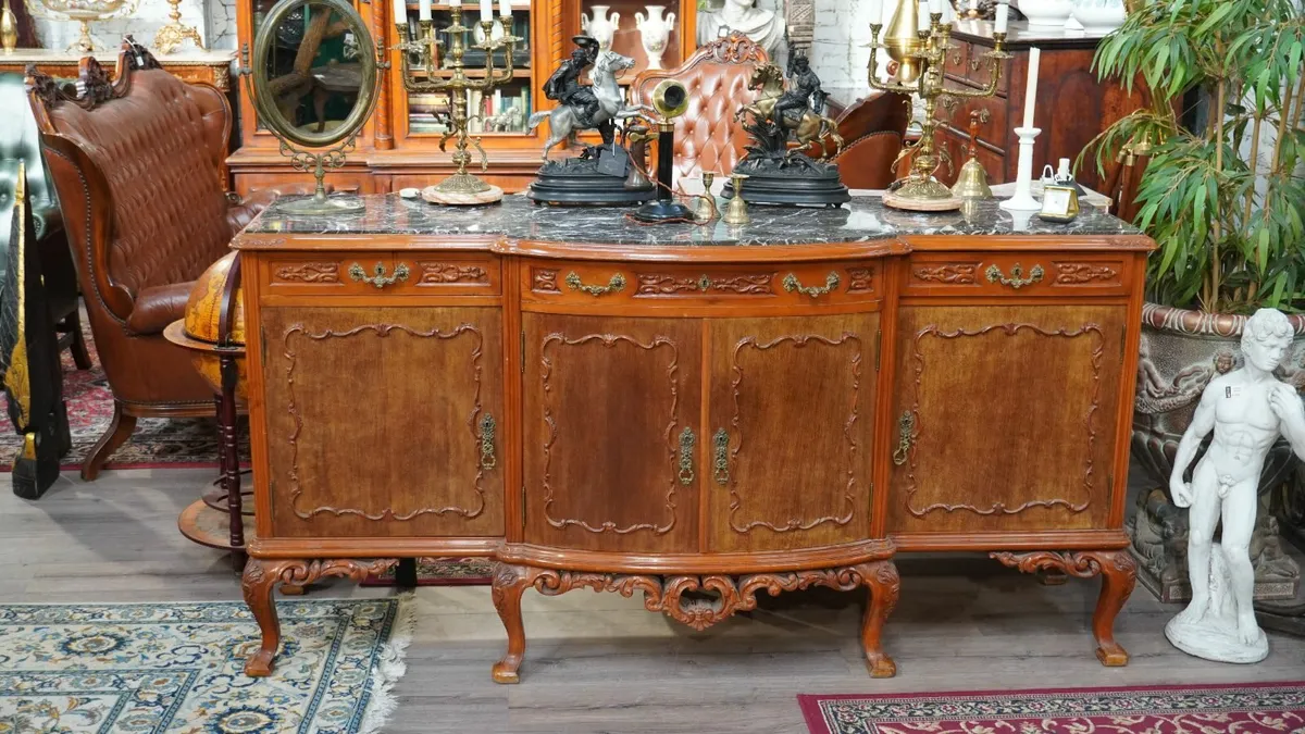 📌Antique Spanish Louis XV-Style Sideboard with Ma - Image 2