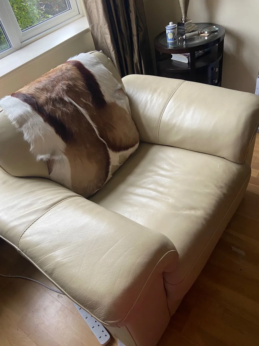 Leather Couch, two and one seater - Image 1