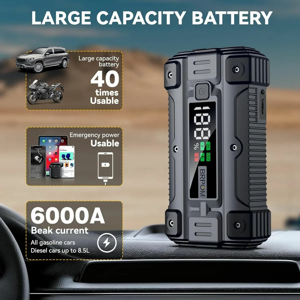 BM502 Car Battery Booster 6000a - Image 4