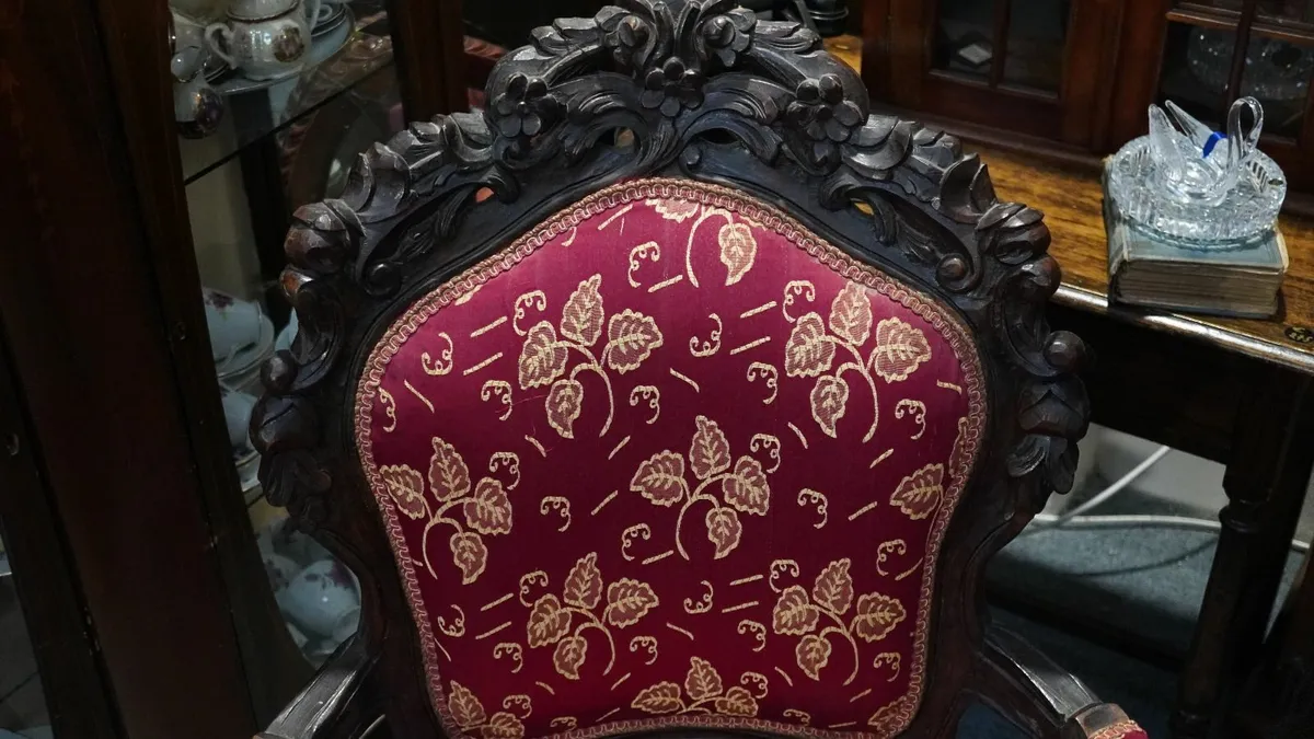 Vintage Spanish Carved Armchair - Image 4