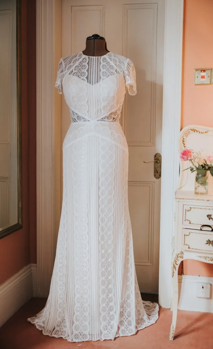 Stunning Circle Lace Wedding Dress by Watters-Wtoo - Image 4