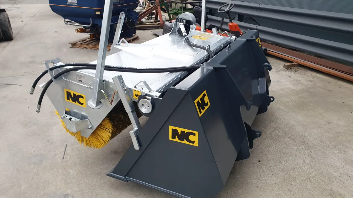 7 Foot Bucket Brush Sweeper with Tractor Euro - Image 1