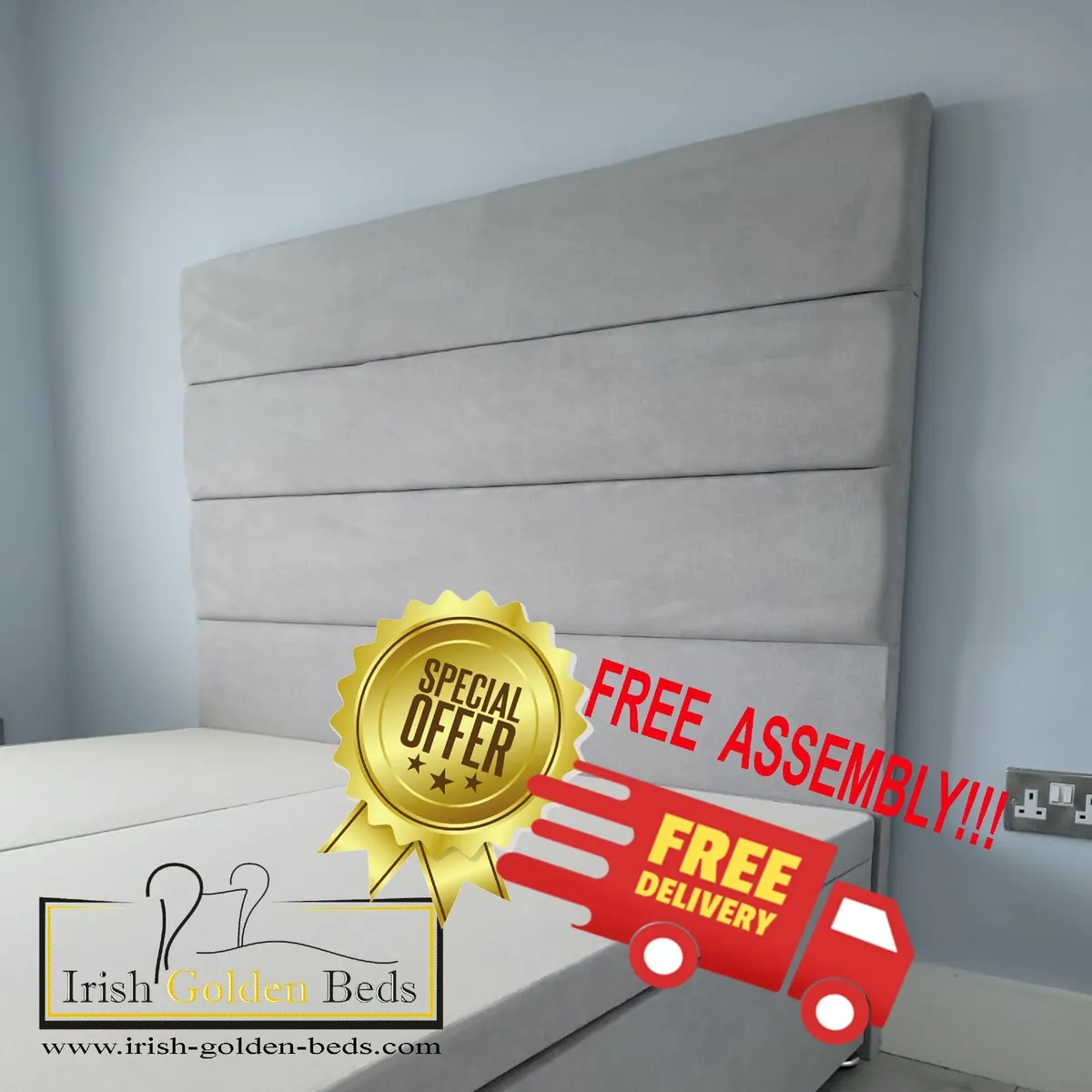 storage / ottoman bed with headboard, free deliver - Image 3
