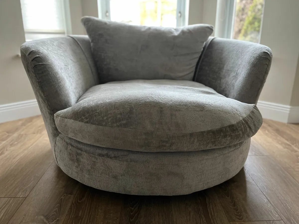 3 Seater Couch & Swivel  Cuddler Chair - Image 3
