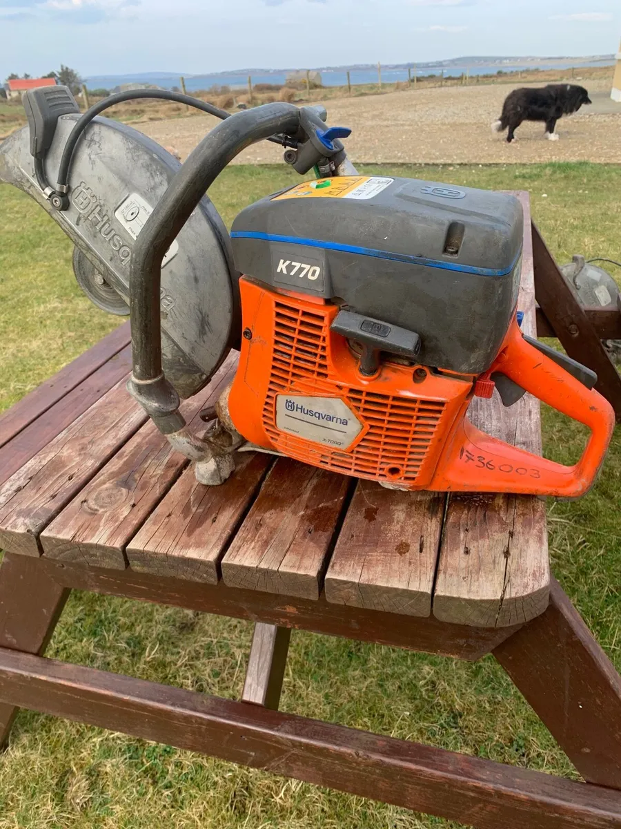 Husqvarna 770 Con Saw, Belle Mixer, Wacker plate. - Image 1
