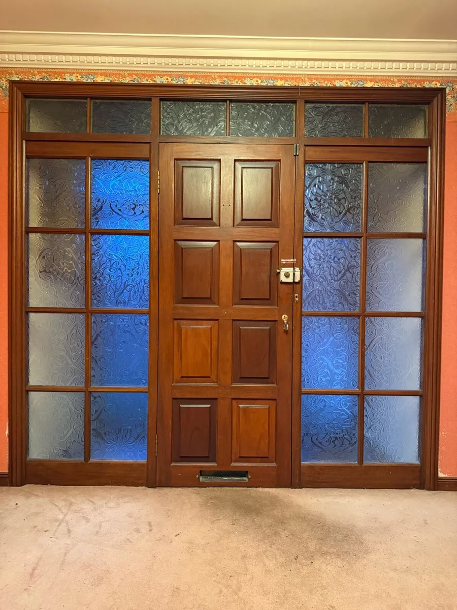 Solid Mahogany External Door with Glass Frame - Image 1