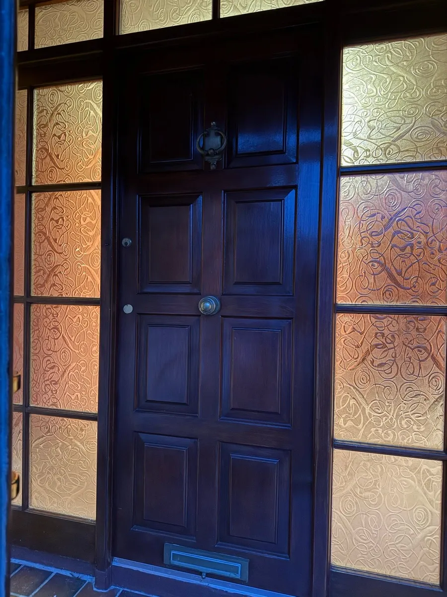 Solid Mahogany External Door with Glass Frame - Image 3