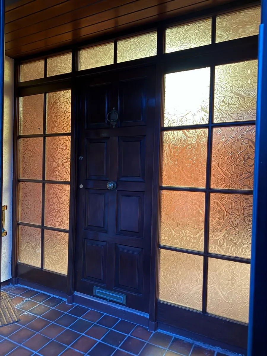 Solid Mahogany External Door with Glass Frame - Image 4