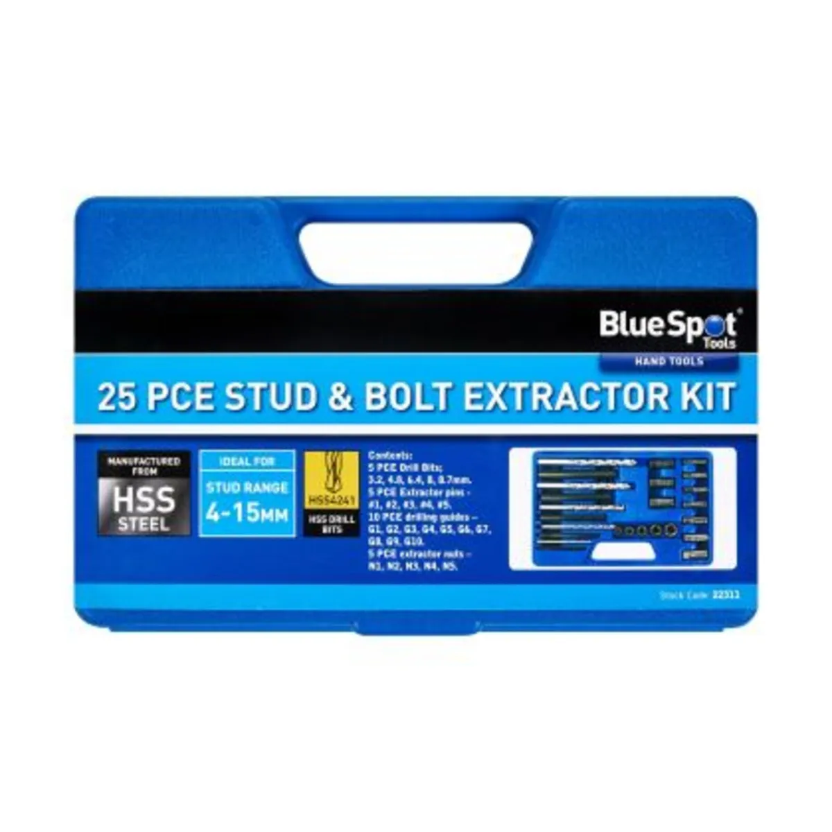 vBlue Spot Tools Stud & Bolt Extractor Kit – 25pc - Image 1