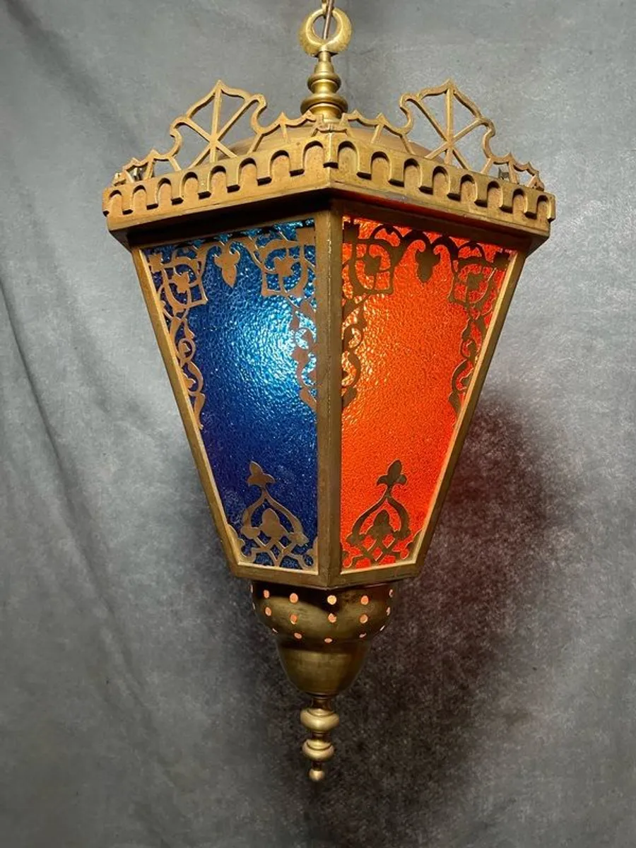 Fabulous Large Moroccan Brass Lantern. - Image 1