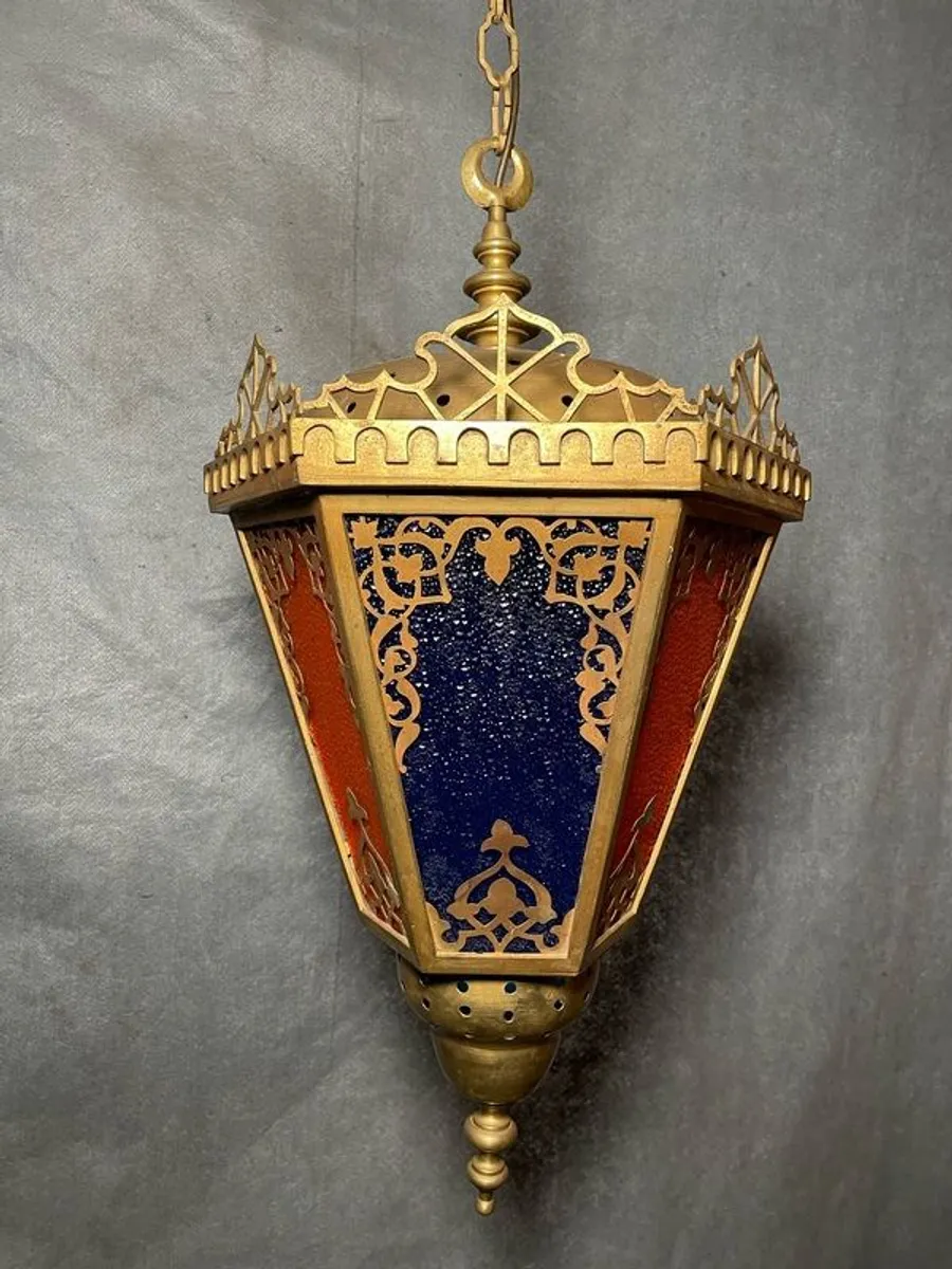 Fabulous Large Moroccan Brass Lantern. - Image 4