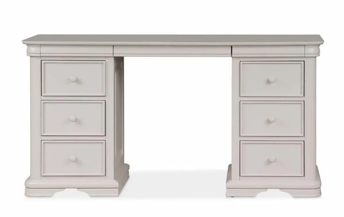 Newport Light Grey 6 Drawer Dressing Table - Image 1